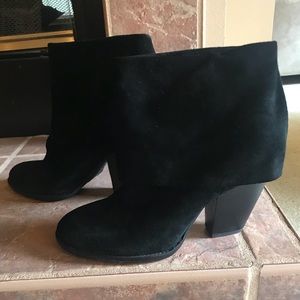 Vince Camuto Black Suede Leather Ankle Boots